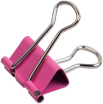 JAM PAPER Colorful Binder Clips - Small - 3/4 Inch (19 mm) - Pink Binderclips - 25/Pack