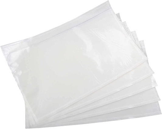 BEUYI Clear 7.5'' x 5.5'' Packing List Envelopes, Adhesive Shipping Label Pouch/Sleeve (100 Pack)
