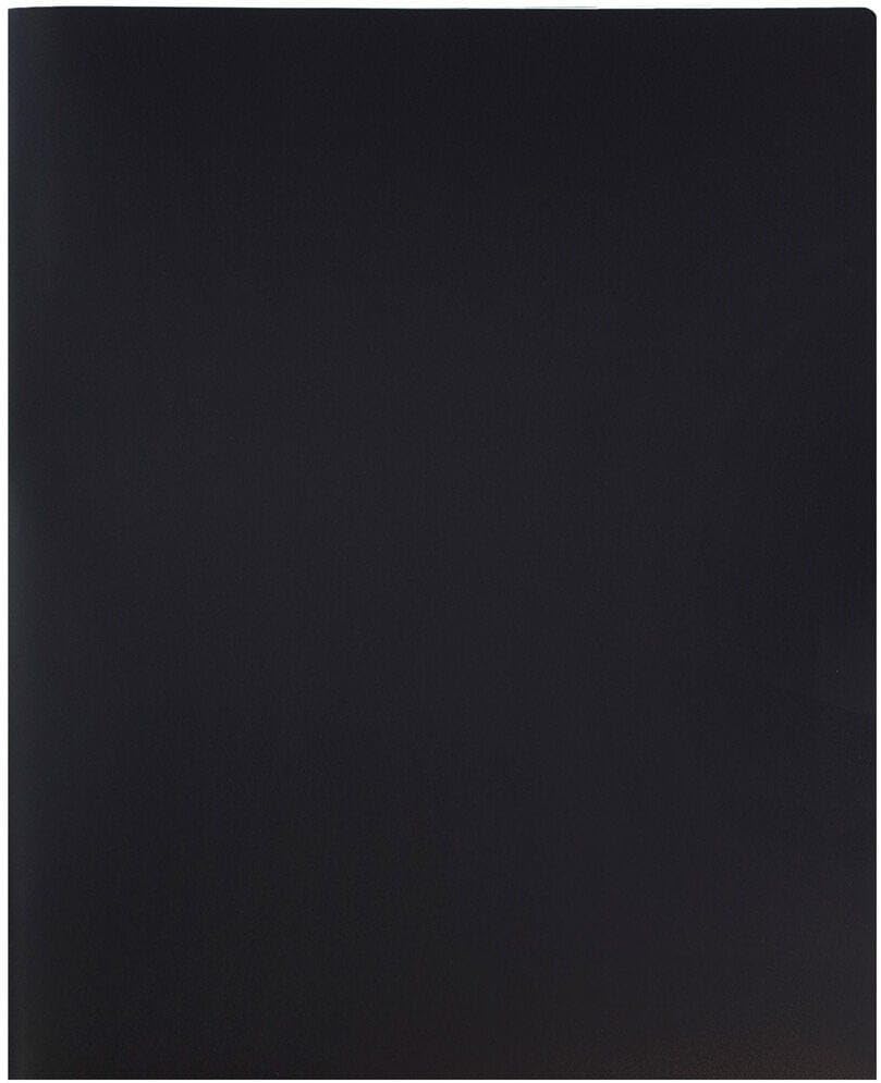 JAM PAPER Plastic 2 Pocket POP Folders - Durable School Folders - Black - 3/Pack