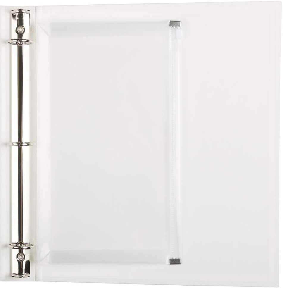 JAM PAPER Plastic 3 Hole Punch Binder Envelopes with Zip Closure - #10 Wallet Booklet - 6 x 9 1/2 - Clear - 12/Pack