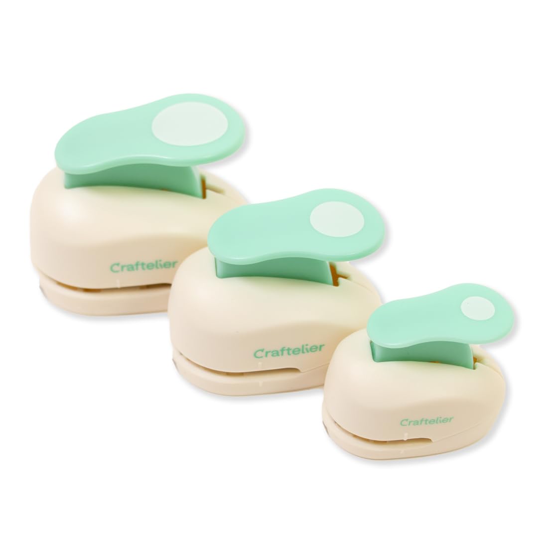Craftelier - Paper Punch Set | 3/8", 5/8" & 1" Shape Hole Puncher for Paper Crafts | Round Hole Punch to Create Scrapbooks, DIY Cards & Journals | Craft Punch Set for Cardstock.