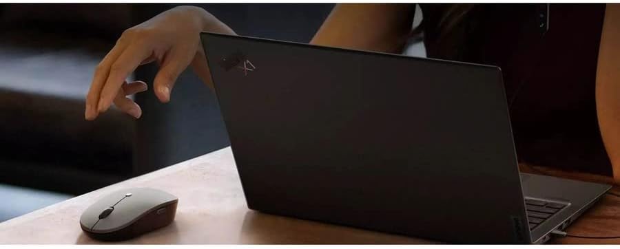 Lenovo Go USB-C Essential Wireless Mouse, 2.4 GHz Nano USB-C Receiver, Adjustable DPI, Rechargeable Battery, Ambidextrous, GY51C21210, Grey