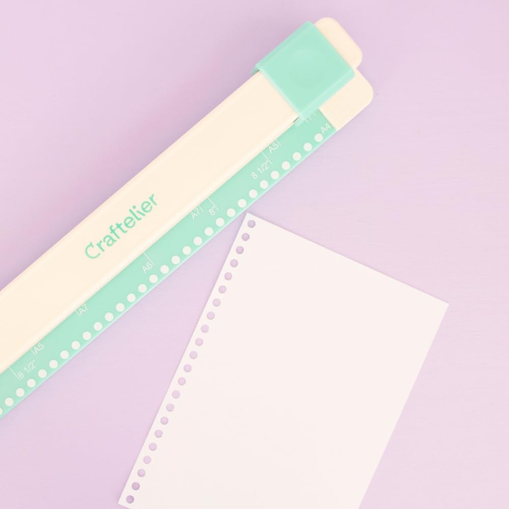 Craftelier - 30 Holes Binding Machine for Planners - A4, A5, A6, A7 and US Letter Size Formats - with 6 Spines of Black and White Tones - 5 Sheet Capacity Punch for Notebooks Making and Scrapbooking