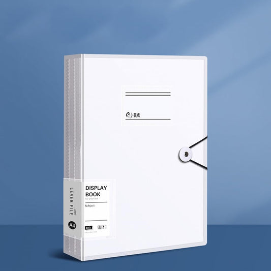 A4 80 Pockets 160/Sides Display Book Paper Document Holder, Business Presentation Book Presentation Folder (80 Pockets Transparent White)