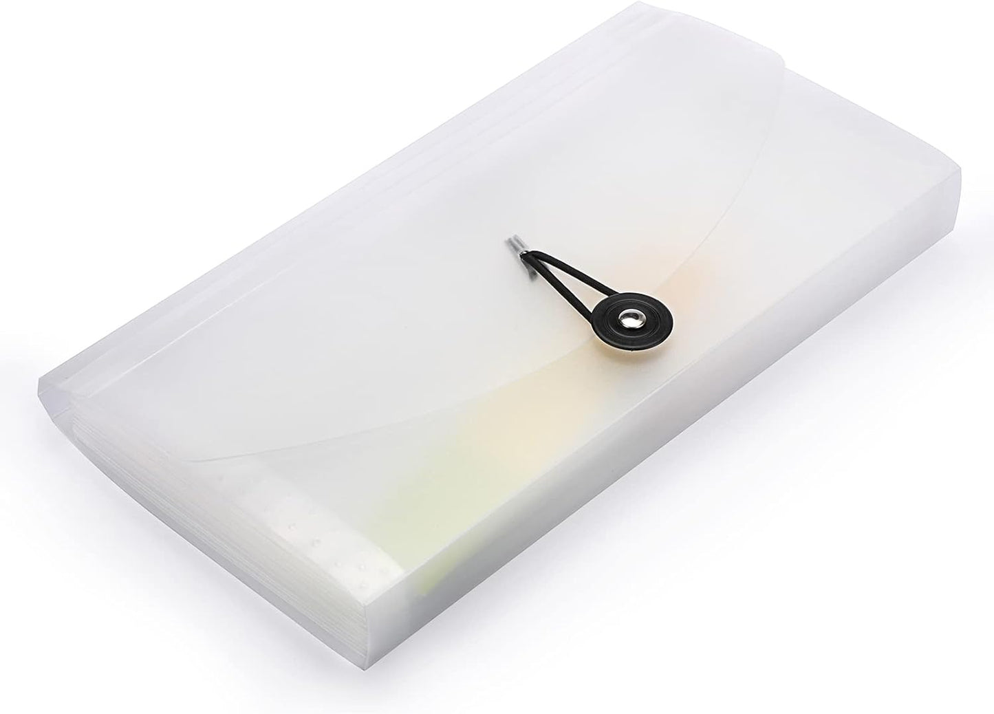 BTSKY Expanding File Folder New 13 Pockets Small Accordion File Expandable Card Ticket Holder Storage Folder Plastic Wallet Case (White Translucent)