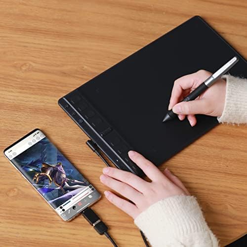 HUION Inspiroy 2 Medium Drawing Tablet with Scroll Wheel 8 Customized Keys Battery-Free Stylus 60° Tilt Support for Digital Art, Design, Sketch, 9x5inch Graphics Tablet, Black