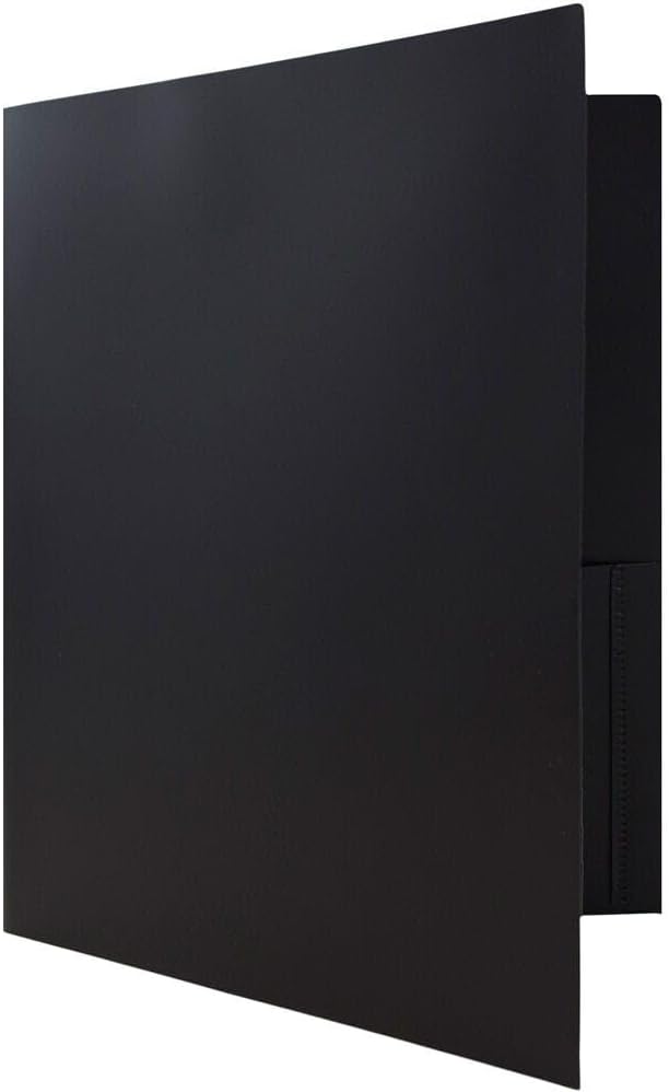 JAM PAPER Plastic 2 Pocket POP Folders - Durable School Folders - Black - Bulk 48/Pack