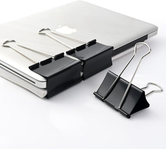 Extra Large Binder Clips 3 inch super big Binder Clips 6 Pack Big Metal Paper Clamps Black (3 Inch)