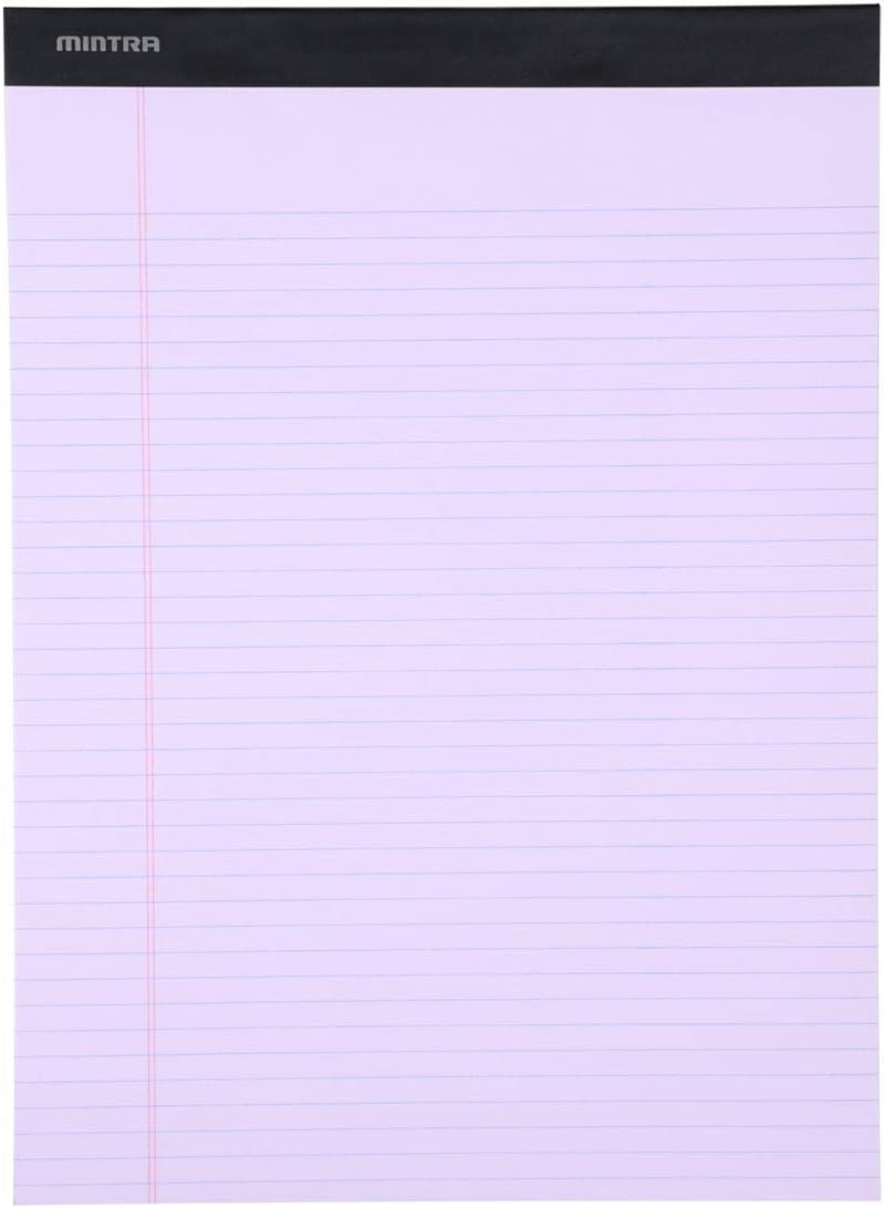 Mintra Office Legal Pads, ((Basic 6pk - (Pastel Version #2), 8.5in x 11in, Narrow Ruled))