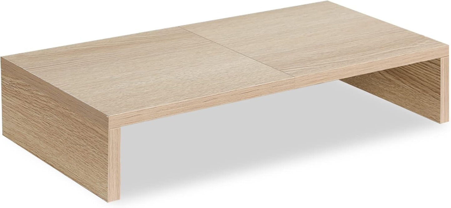 TEAMIX 20 Inch Wood Monitor Stand Riser, Wooden Desktop Stand for PC/TV/Laptop/Printer, Cozy Monitor Riser with Storage, Computer Stand Space-Saving