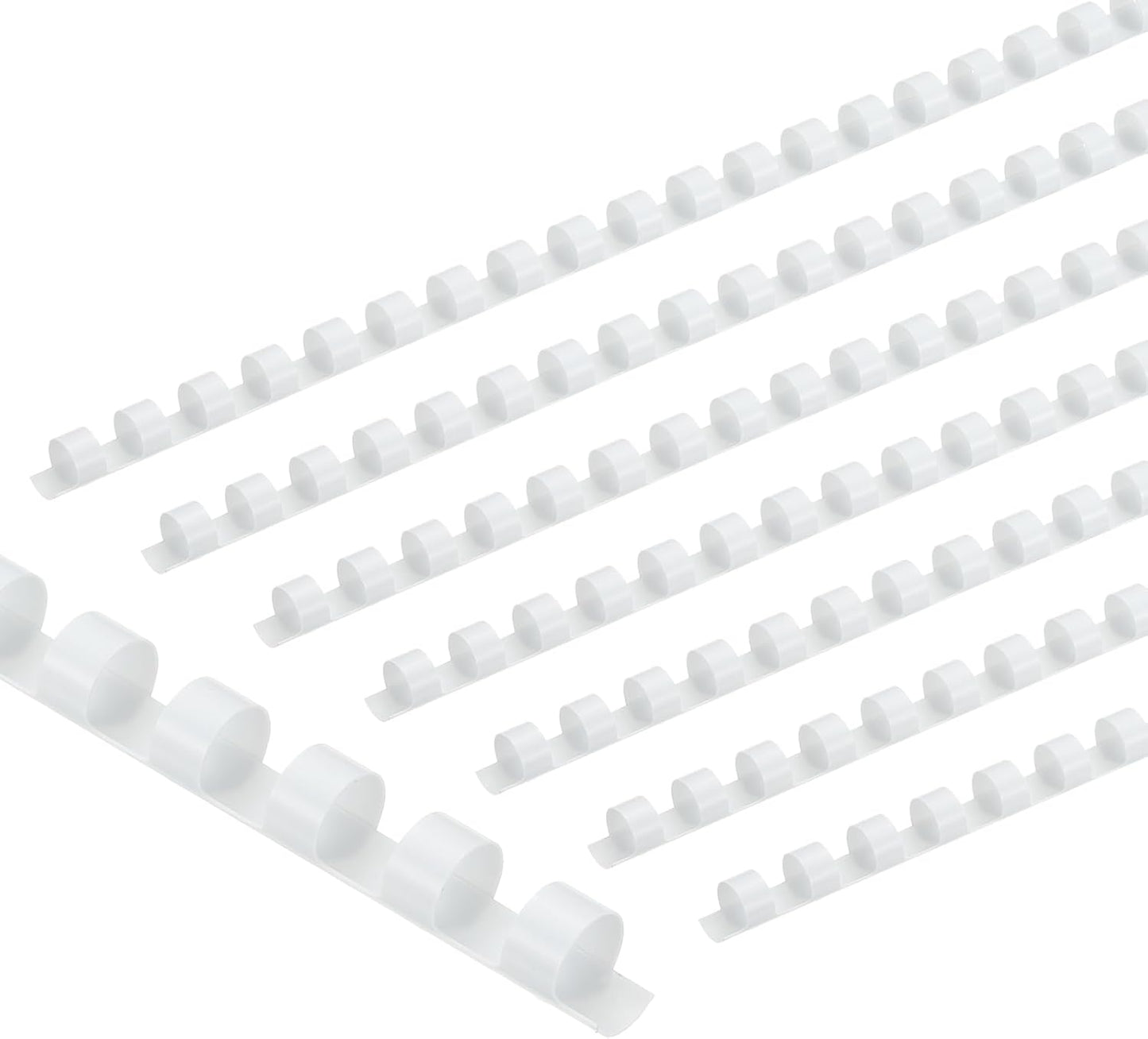PATIKIL 10mm (3/8") Plastic Binding Combs, 200 Pcs 21 Rings Comb Binding Spines 60 Sheet Capacity Letter Size for Binding Paper Sheets Notebook Calendar Picture Album, White