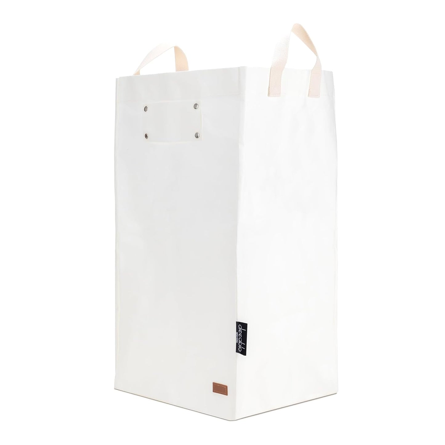 Deeablo New York - Sustainable Reusable Indoor Recycling Bin for Kitchen, Multipurpose Recycle Bin, Large Recycling Bins for Home, Washable Paper Bag for Recycling (White)