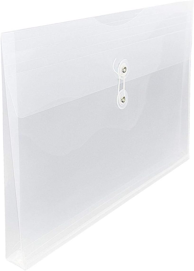 Clear String Closures Poly Envelopes Side Opening Folder Pocket Pack of 20 Bottom with Expanding Gusset