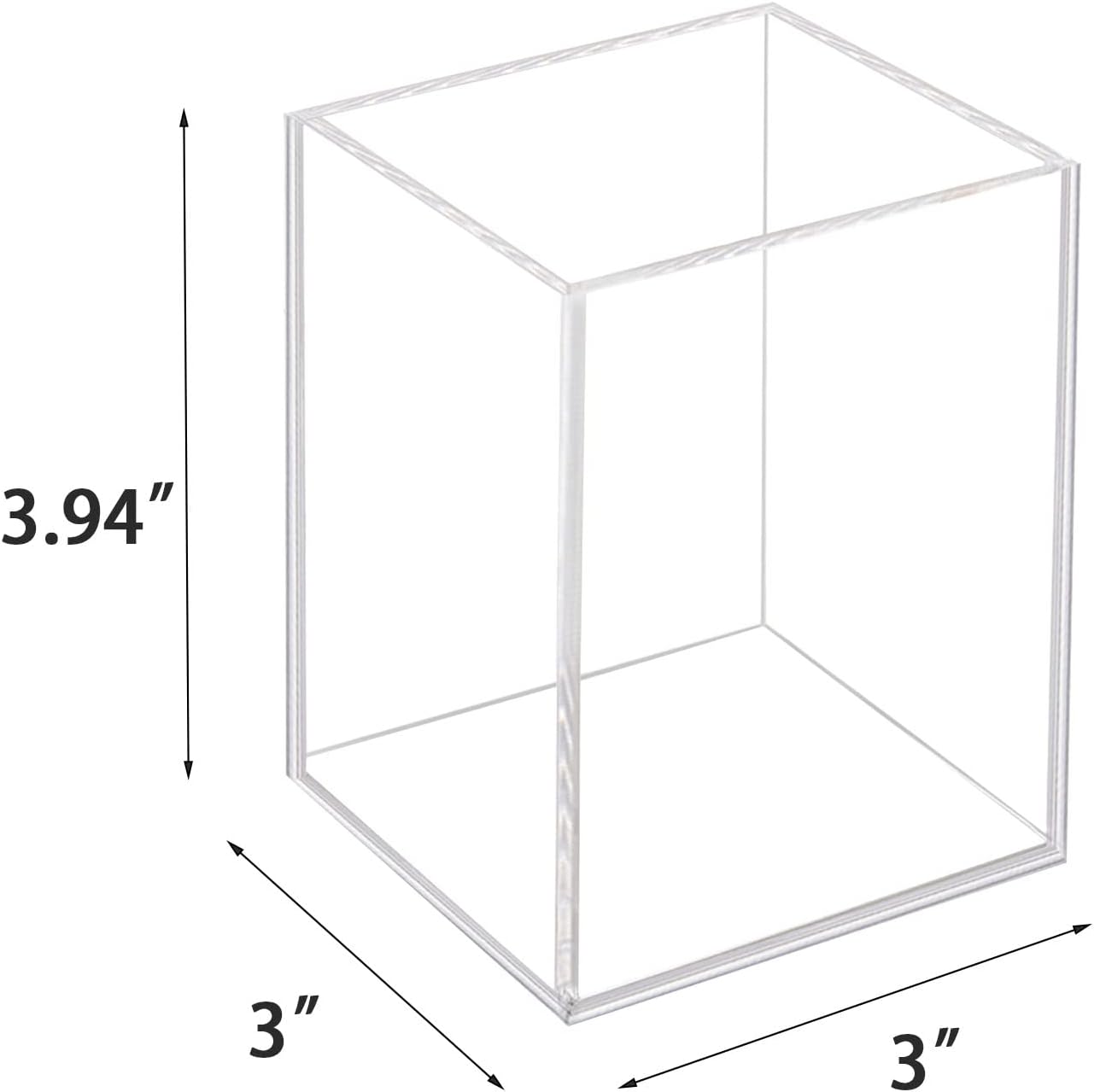 2 Pack Acrylic Pen Pencil Holder, Clear Makeup Brush Holder Cup Storage Office Desktop Desk Table Stationery Organizer