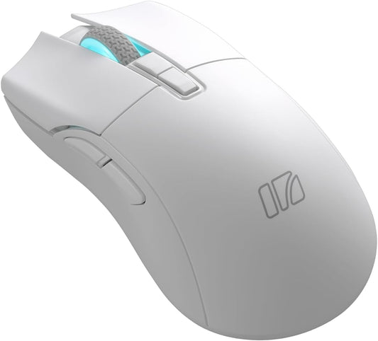 iRocks IRM31R RGB Backlight, Wireless Lightweight Gaming Mouse, Tri-Mode Connection, Kailh GM8.0 Mouse Switches, Advanced PixArt PAW3395 Optical Sensor, Resolution Up to 26,000 DPI - White