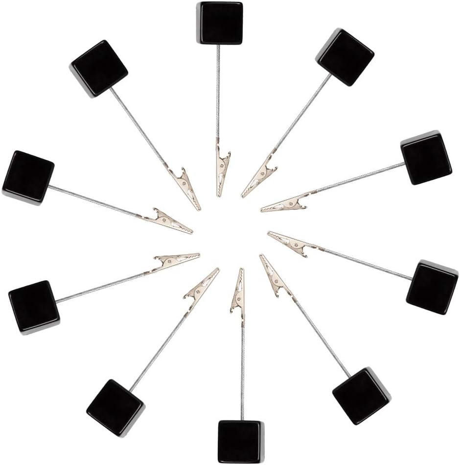 10pcs Table Number Holder Name Place Card Holder Memo Clip Holder Stand Note Holder Pictures Card Paper Menu Clip (Black)