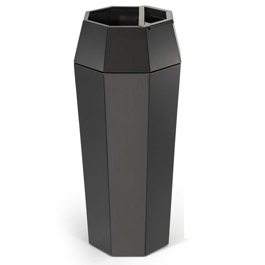 Dyna-Living Commercial Heavy-Duty Trash Cans Outdoor Garbage Can with Lid Large Trash Cans with Inside Cabinet for Patio, Black Stainless Steel Garbage Can Commercial Indoor Trash Bin for Lobby
