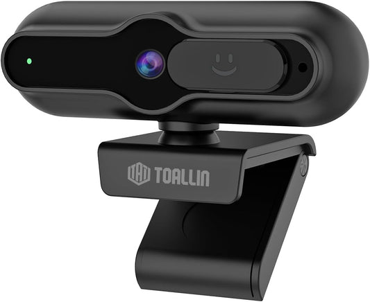 TOALLIN 4K Webcam for PC, 1/2.5" Sensor & 12MP, 1080P & 60FPS, PDAF Auto-Focus, Built-in Microphone and Sliding Privacy Cover, USB Web Camera for Gaming, Conferencing, Streaming and Video Calls