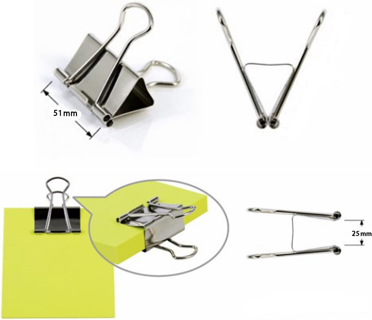 Extra Large Binder Clips 2 Inch (40 Pack), Big Paper Clamps for Office and Home Supplies, Silver