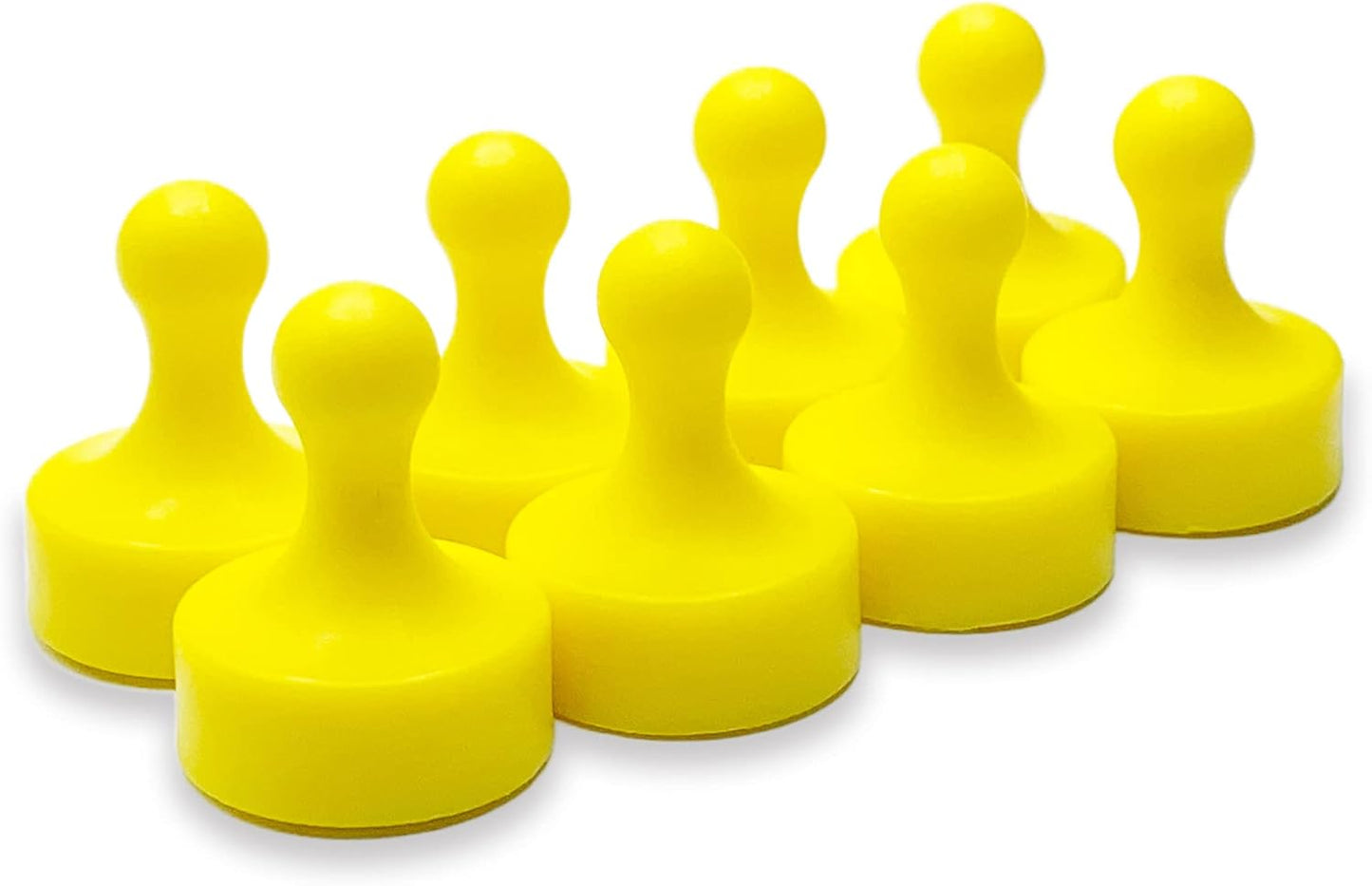 GLASSBOARD STUDIO Powerful Neodymium Magnets, Pawn-Shaped - Strong Fridge/Refrigerator and Whiteboard Magnet, Ideal for Office, Kitchen, Crafts - Rare Earth, Heavy Duty (8, Yellow)