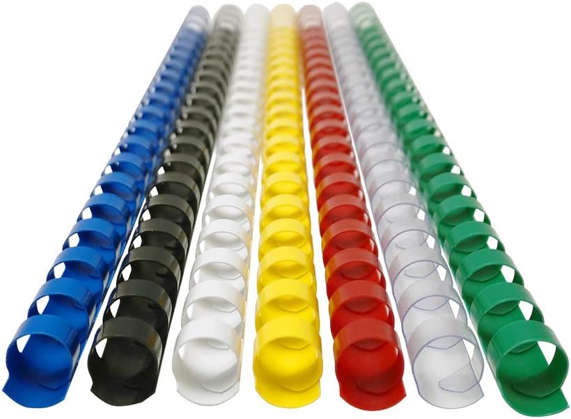 Rayson CR-12-100-M Plastic Binding Combs 1/2in. 21-Ring, 90-Sheet Capacity, Colorful Comb Binding Spines, Max. Binding A4 Size Paper (8.3"×11.7"), Box of 100