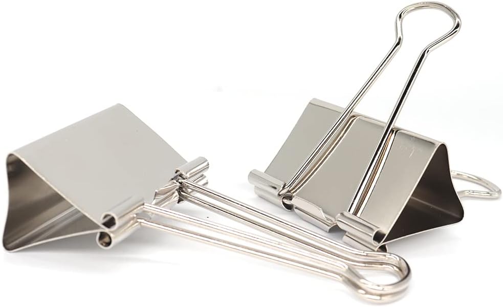 Extra Large Binder Clips 2 Inch (6 Pack), Paper Clamps for Office and School, Silver