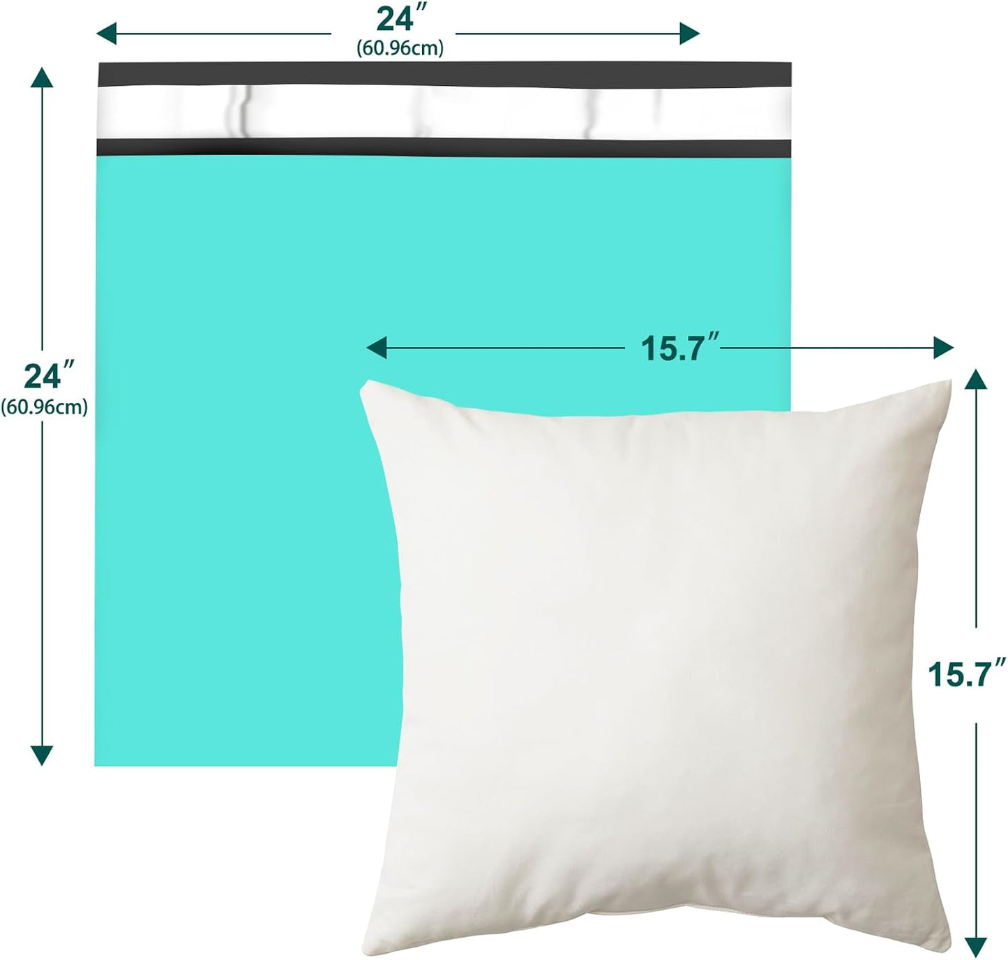 Large Poly Mailers 24x24 Inch 50 Pcs, Extra Large Shipping Bags for Clothing with Self-Sealing Tear-Resistant, Waterproof Poly Bags, Mailing Envelopes for Small Business (Teal)