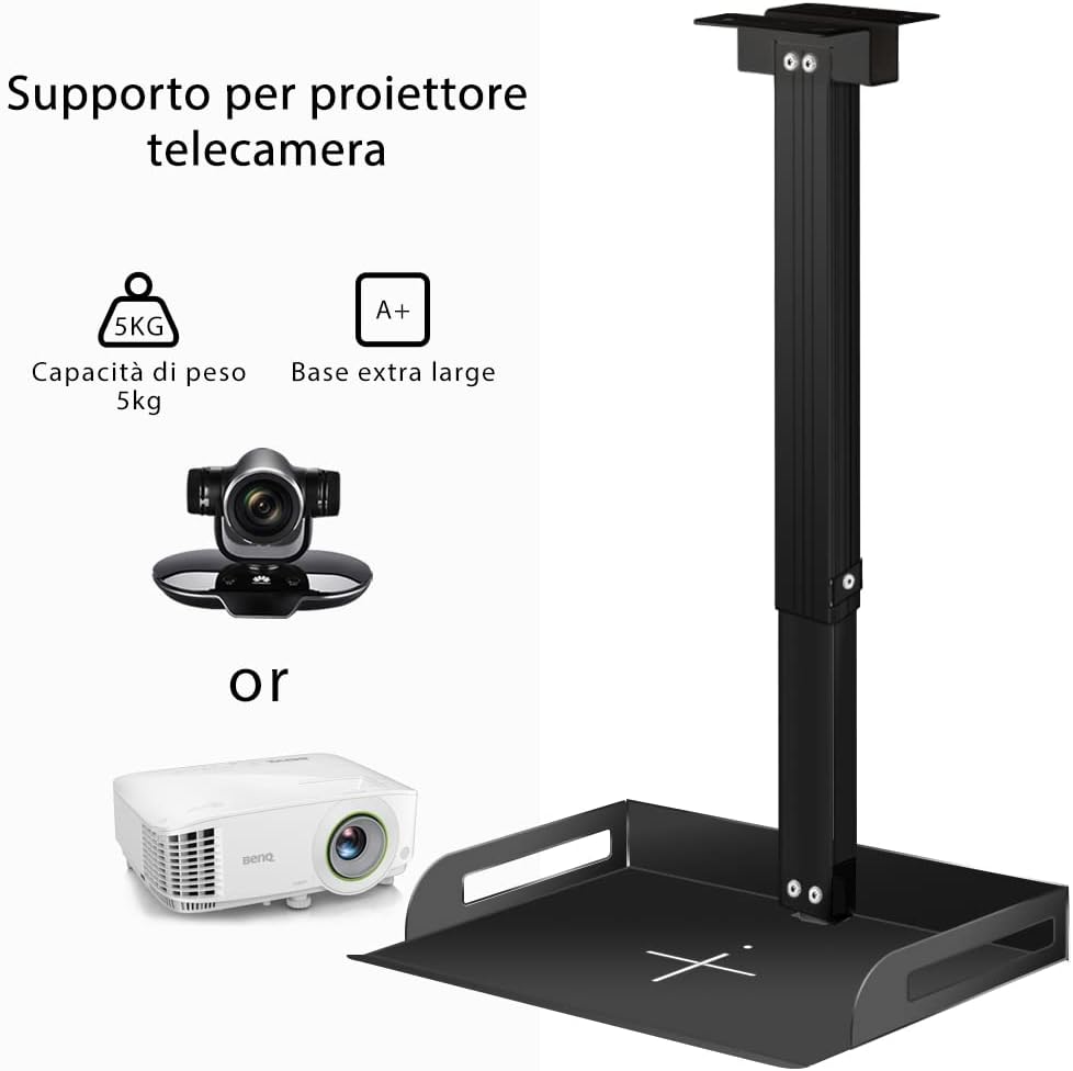 Drsn Universal Ceiling Projector Tray, Black, 13.8 in x 8.7 in, Holds 20 lbs
