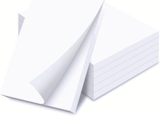 Better Office Products Blank Scratch Note Pads, 3" x 5", Server Notepads, 100 Sheets per Pad, Memo Pads, Gummed Binding for Easy Tear-off (10 Pack)