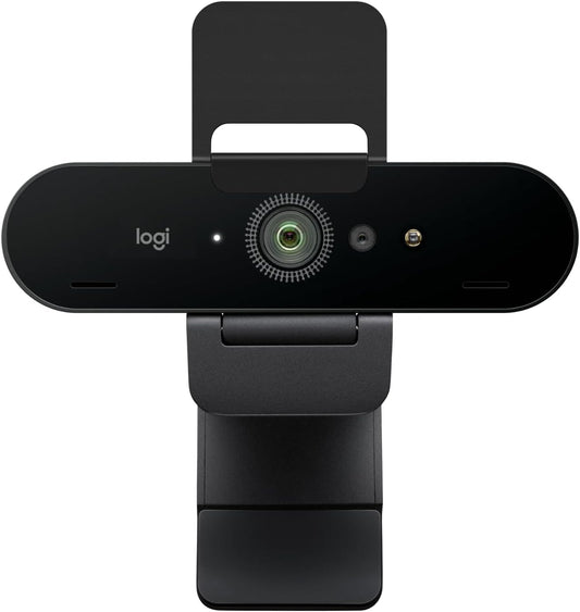 Logitech Brio 4K Webcam, Video Calling, Noise-Cancelling mic, HD Auto Light Correction, Wide Field of View, Works with Microsoft Teams, Zoom, Google Voice, Google Meet, PC/Mac/Laptop/MacBook/Tablet