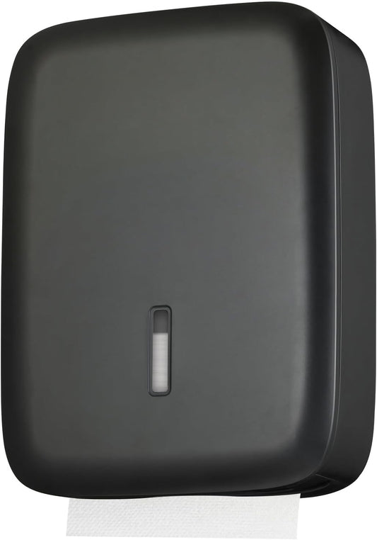 Commercial Paper Towel Dispenser Wall Mount with Lock – Fits 400+ Multifold/Trifold/Z-Fold/C-Fold Towels – Large Paper Towel Holder for Bathroom, Kitchen, Office, Home or Business (Black)