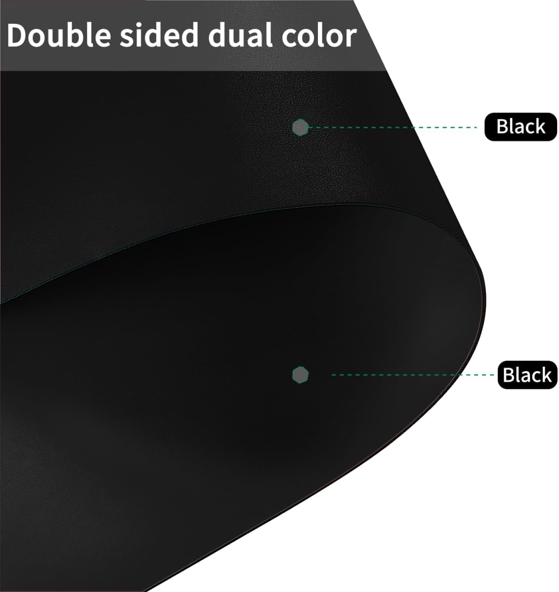 Dresser Top Protector - 16x84 Inch Waterproof Easy to Clean Can Conceal Flaws Protector The Table Top from Scratches Used for Coffee Table Dresser(Black+Black 16x84)