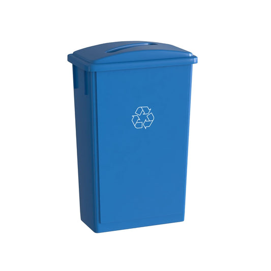 23 Gallon Blue Recycle Slim Jim Trash Can with Paper Slot