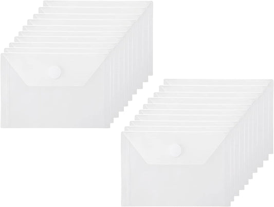 3x5 Plastic Envelopes Hook Loop Closure Coupon Receipt Storage Holder 20 Pack