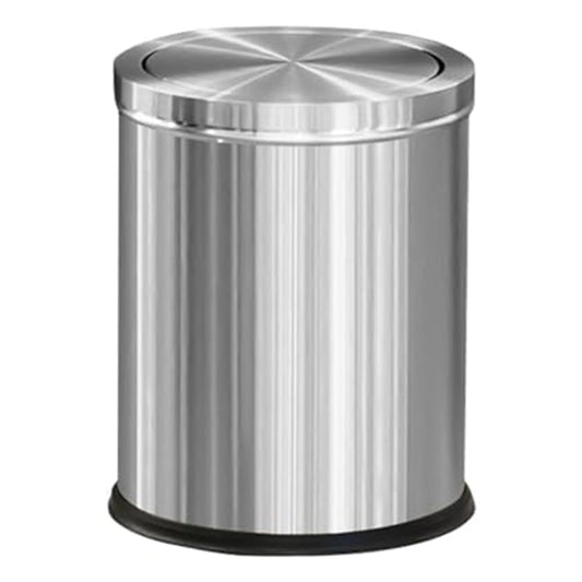 15L/4GAL Silver Stainless Steel Bathroom Garbage can, Bathroom Trash Can with Flipping Lid，Brushed Nickel Gaebage Can for Bedroom,Living Room,Office,Hotel,Shop,Restaurant (15L-Silver)