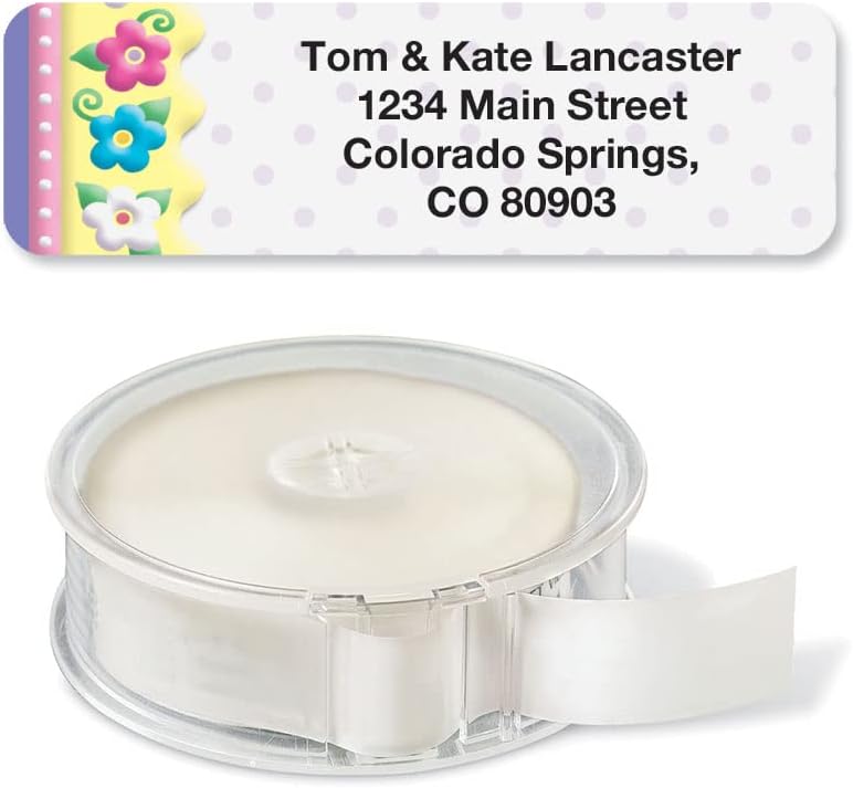 Colorful Images Frosting Flowers Rolled Personalized Return Address Mailing Labels with Dispenser, Customize with Name & Shipping Address, 250 ¾” x 2½” Self Adhesive, Easy Peel Label Roll