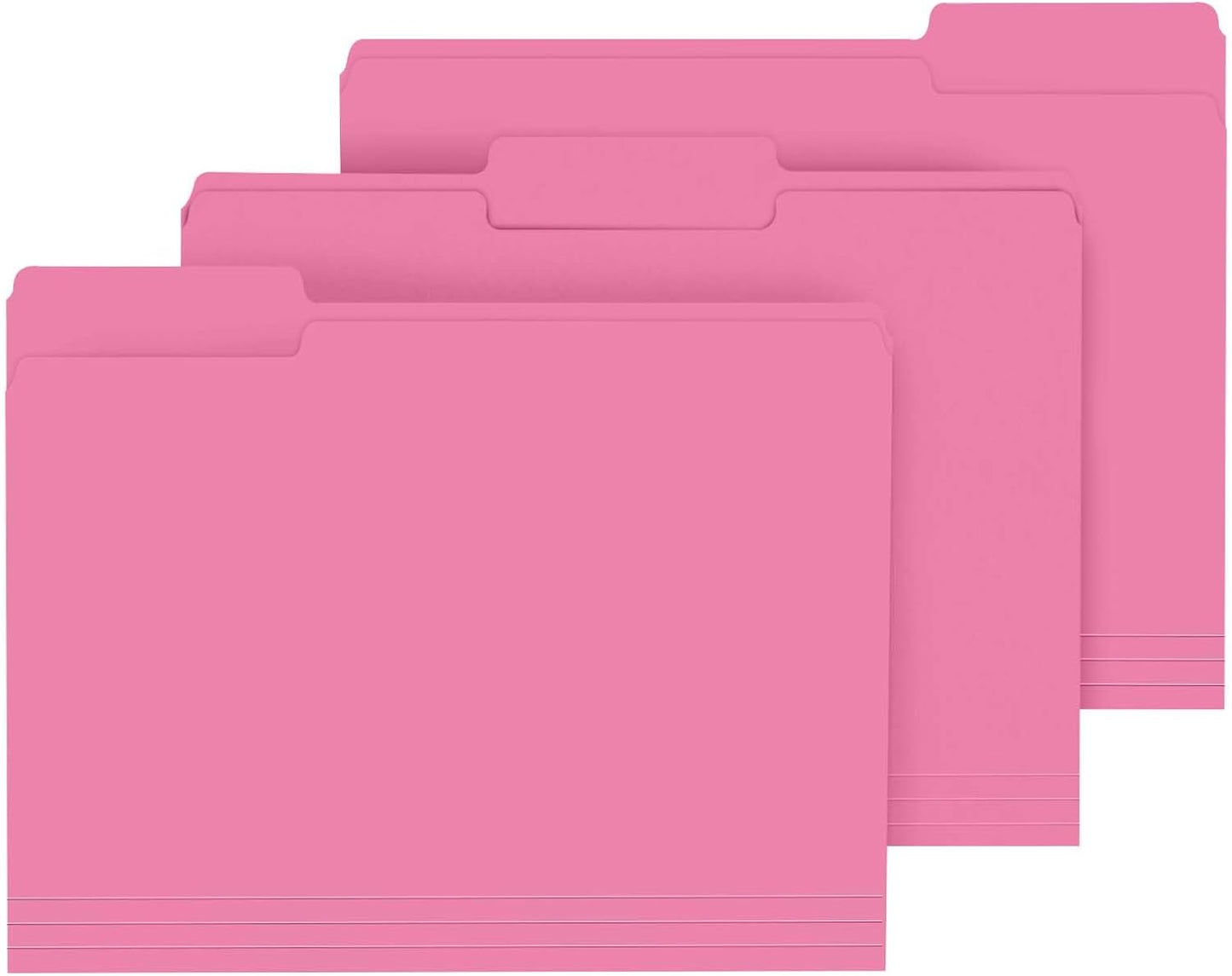 File Folder, PANDRI 120 Pack File Folder, 1/3 Cut Tab, Letter Size, Filing Folder for Office School Business, Pink