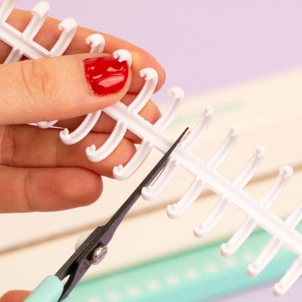 Craftelier - Click Binding Spines 3:1 Pitch - Black, White & Clear - Easy Zip Binding - Reusable, Trimmable Coils for Up to 85 Sheets -12 mm. (0.47") Diameter - 6-Pack for A4 to A7 and US Letter Sizes