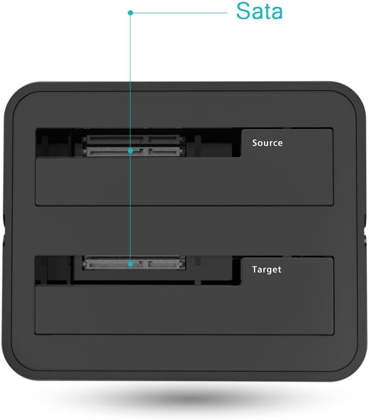 WAVLINK USB 3.0 and USB C to SATA Dual-Bay External Hard Drive Docking Station for 2.5/3.5 Inch HDD/SSD with UASP (6Gbps), Support Offline Clone/Duplicator Function [16TB X2 ]-Black
