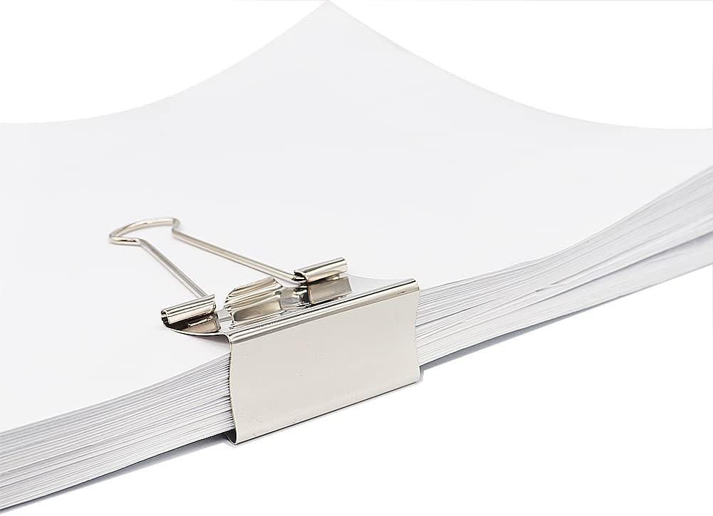 Extra Large Binder Clips 2 Inch (6 Pack), Paper Clamps for Office and School, Silver