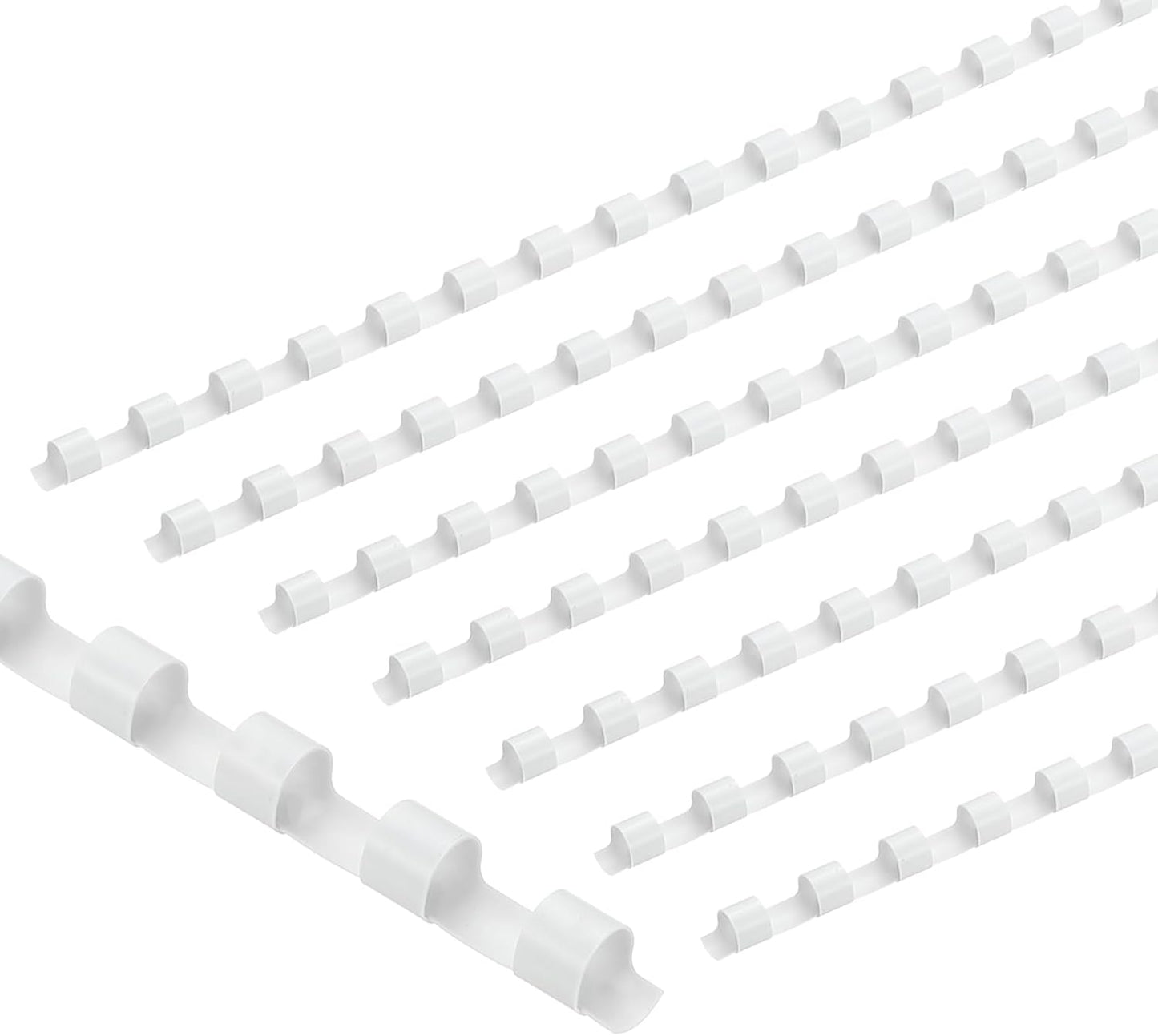 PATIKIL 6mm (1/4") Plastic Binding Combs, 200 Pcs 21 Rings Comb Binding Spines 20 Sheet Capacity Letter Size for Binding Paper Sheets Notebook Calendar Picture Album, White