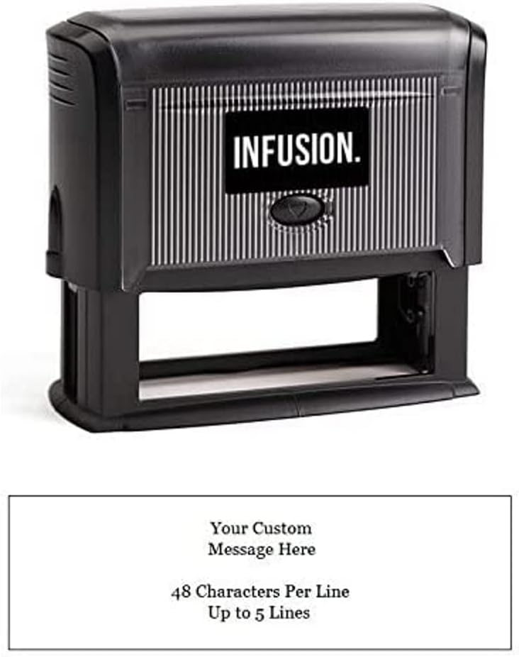 Infusion Self-Inking Custom Rubber Stamp (Personal or Business Use) - Choose from 16 Colors (1" x 3-1/4")