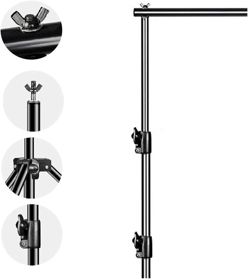 12ft x 10ft Photo Video Studio Heavy Duty Adjustable Photography Muslin Backdrop Stand Background Support System Kit with Carry Bag 4 Spring Clamps