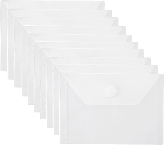 3x5 Plastic Envelopes Hook Loop Closure Coupon Receipt Storage Holder 10 Pack (10 pack)