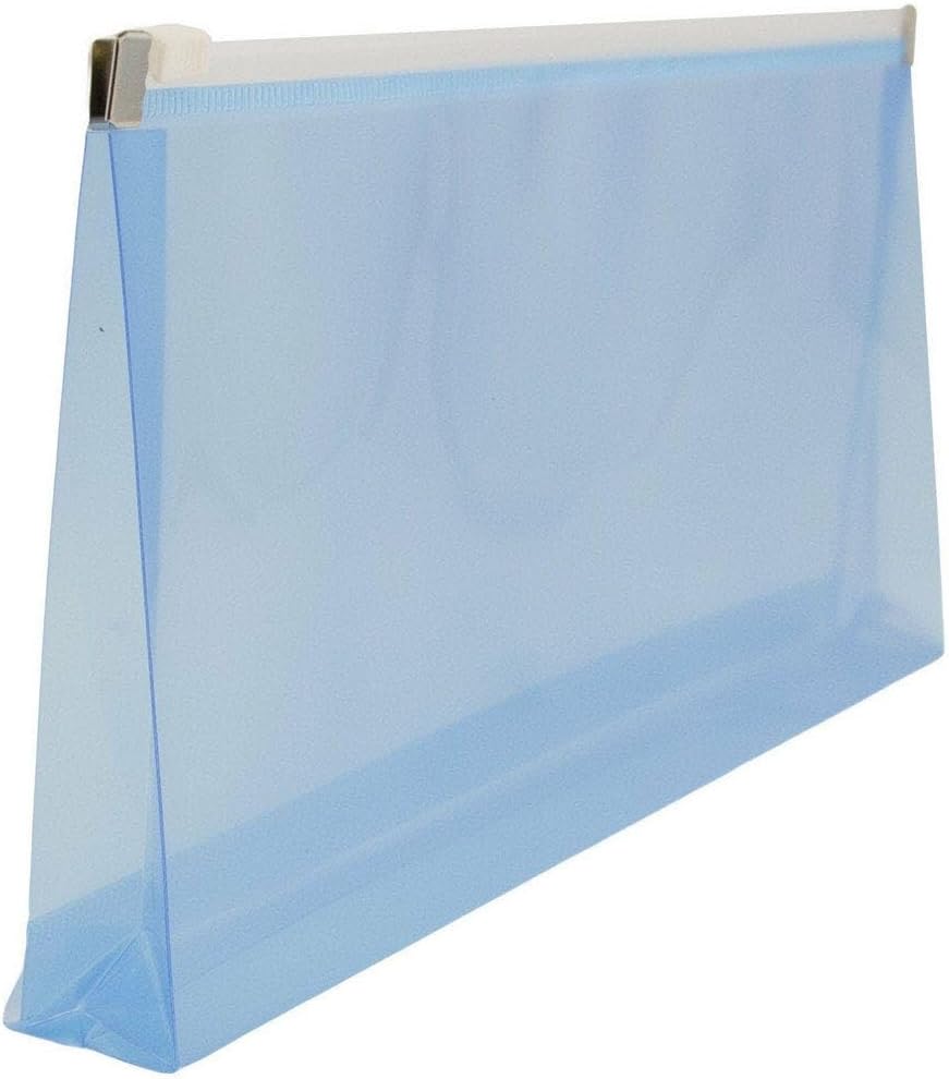 JAM PAPER Plastic Envelopes with Zip Closure - #10 Booklet Wallet - 5 x 10 - Blue - 3/pack
