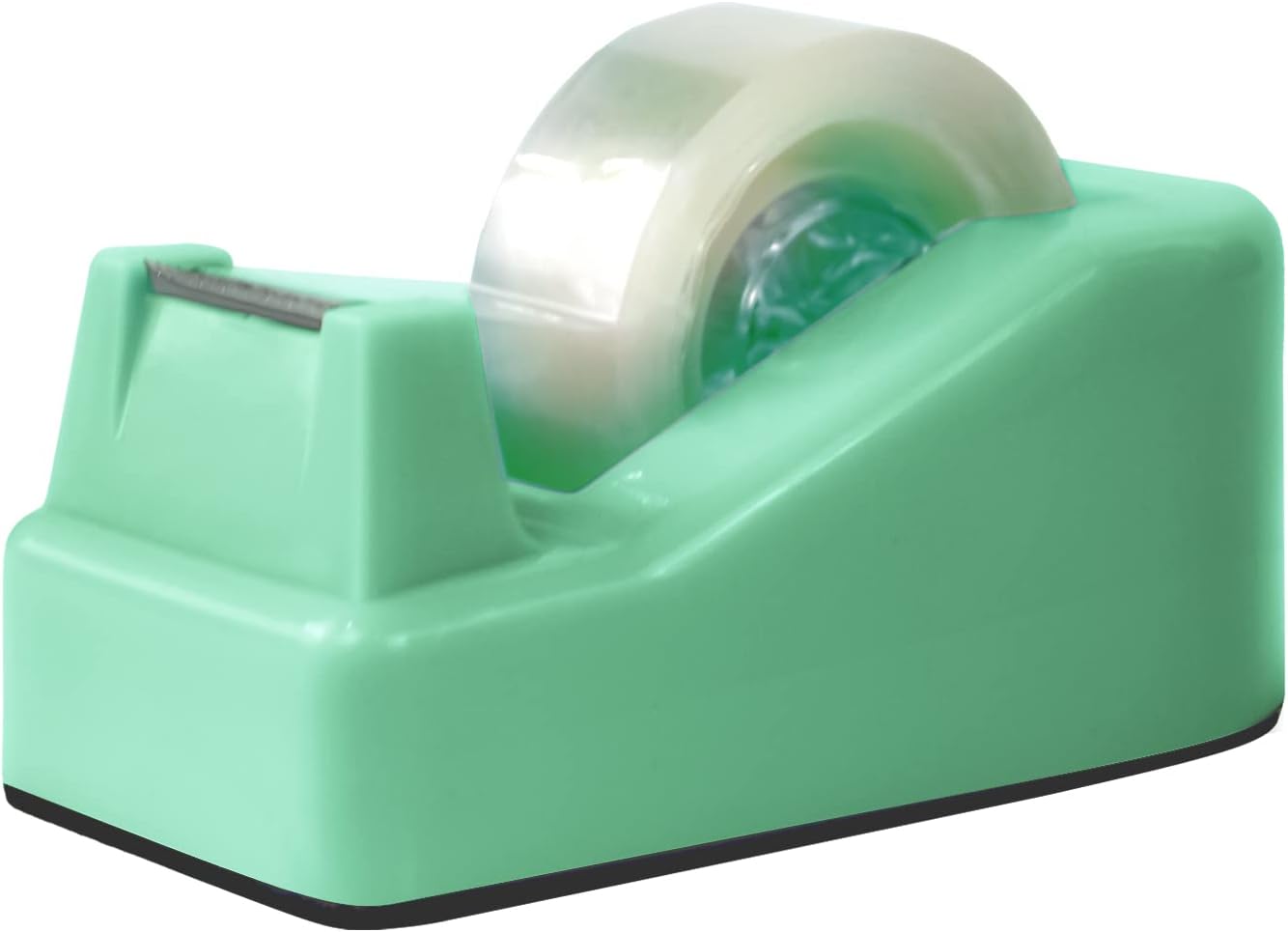 1Pcs Desktop Tape Dispenser Adhesive Roll Holder with Weighted Nonskid Base, Green (Tape not Included)