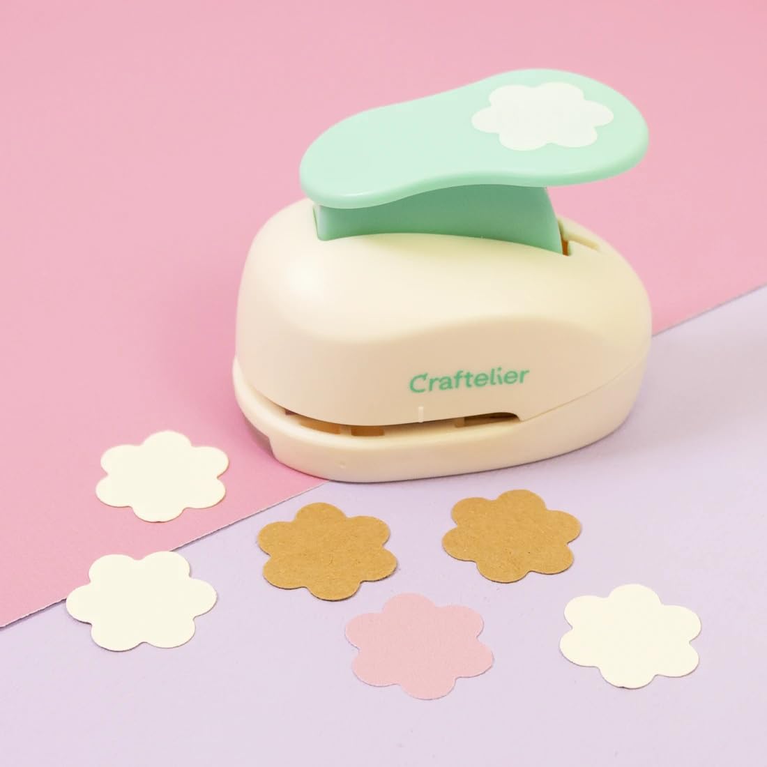 Craftelier - 1 Inch Flower Hole Punch with Lever Press – Flower Punches for Paper Crafts | Hole Puncher for Crafts, Scrapbooking, DIY Cards & Journals | Hole Punch Shapes for Paper & Cardstock.