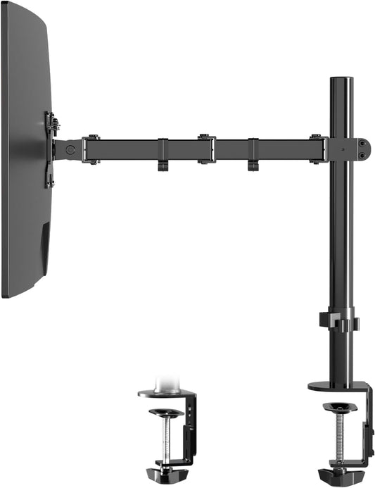 Pholiten Single Monitor Arm Desk Mount, Holds Screens up to 32 inch,Holds Up to 22lbs,Fully Adjustable Stand with C-Clamp and Grommet Base,100x100 Vesa Monitor Stand
