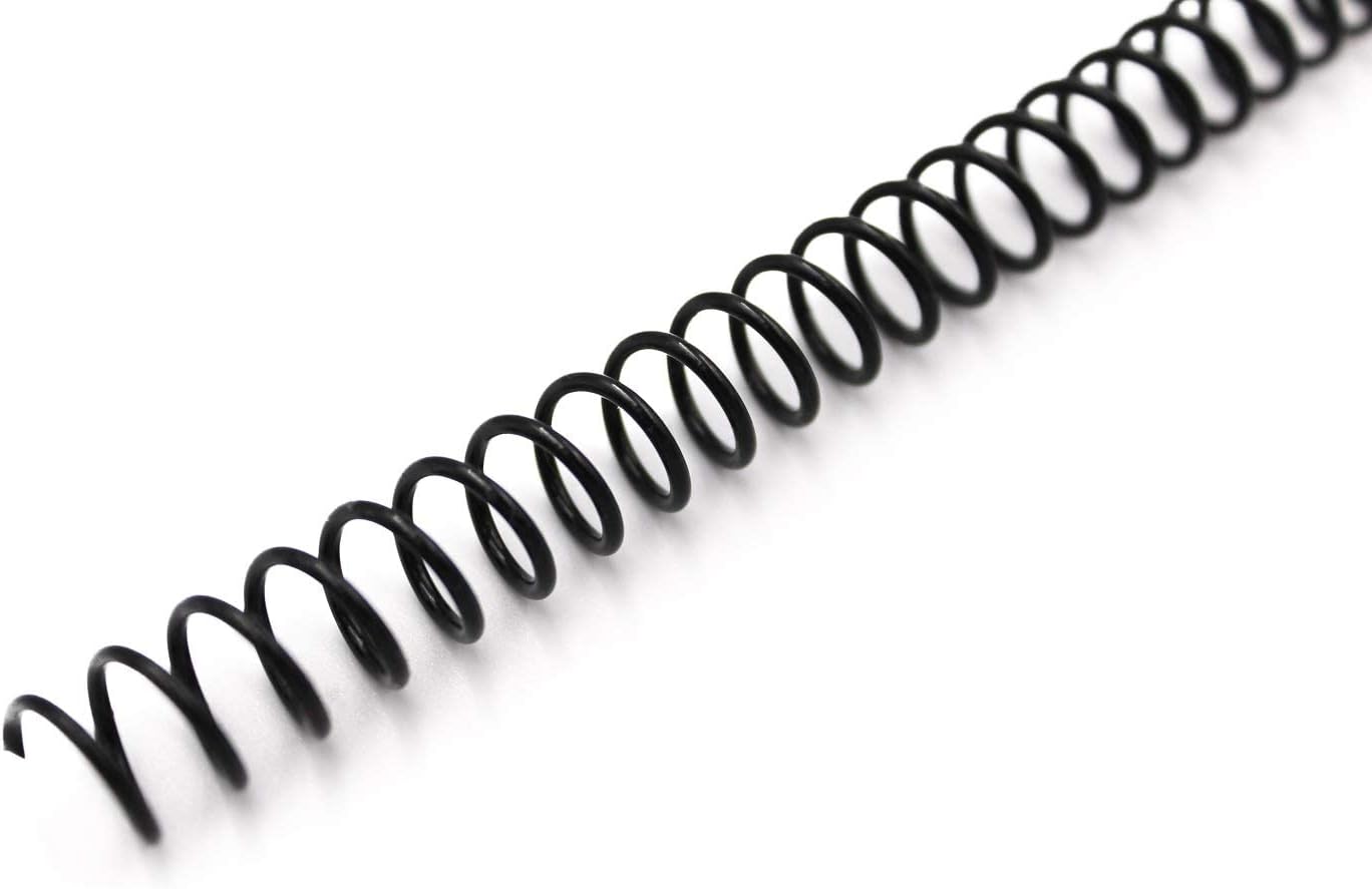 Binditek 200 Pack Plastic Spiral Binding Coils, 12mm(1/2"), 90 Sheet Capacity, 4:1 Pitch, Black, 48Loops, for Letter Size, for Students and Coworkers