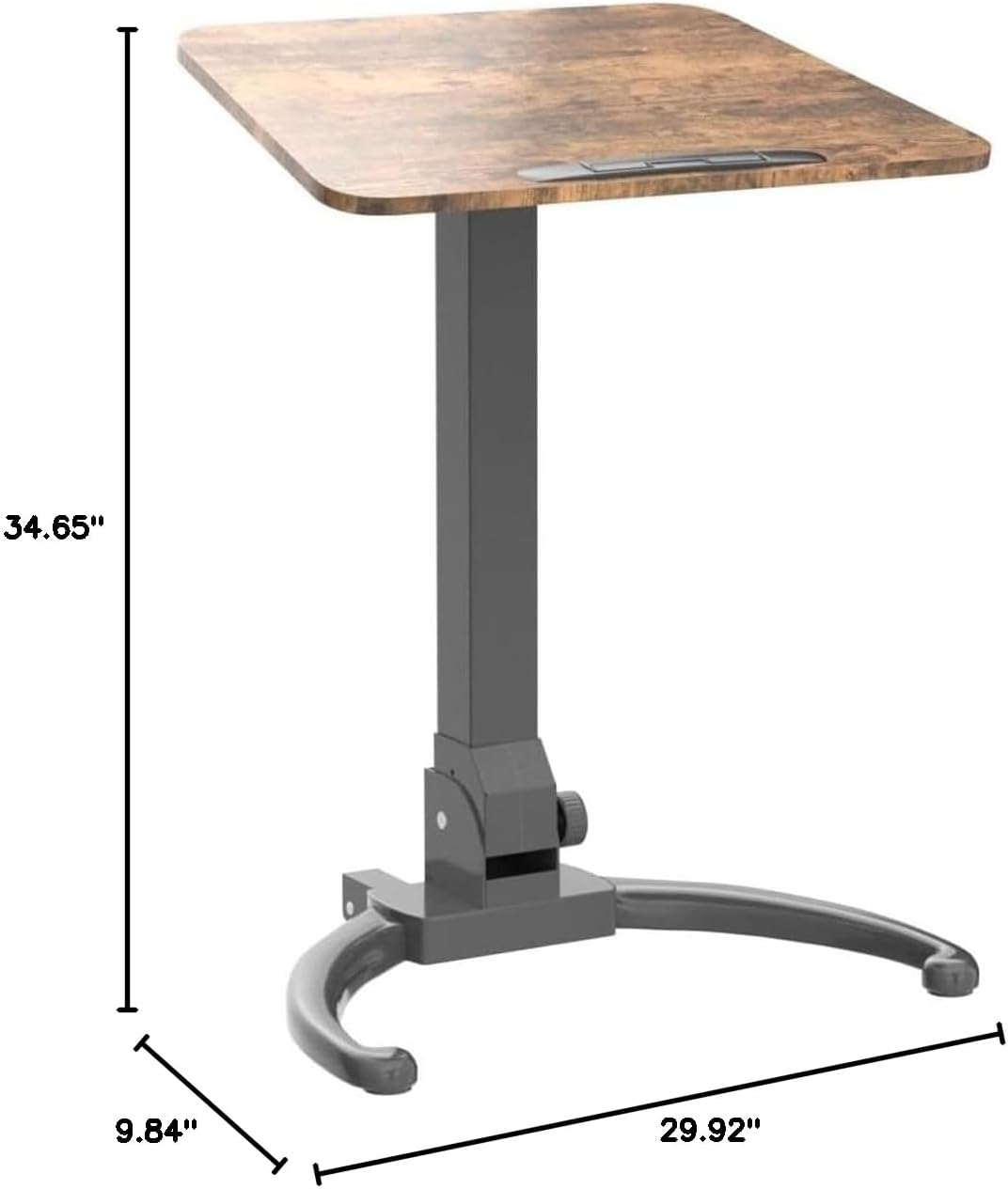 JOY worker Foldable Mobile Standing Desk, Pneumatic Height Adjustable Sit Stand Desk, 90° Tiltable Rolling Laptop Table, Portable Workstation with Non-Slip Mat for Home Office, Holds Up to 22lbs